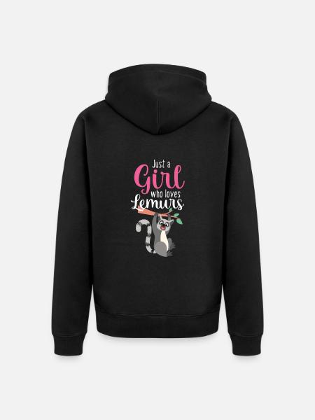 Lemur - Unisex Premium Organic Zip Hoodie - black