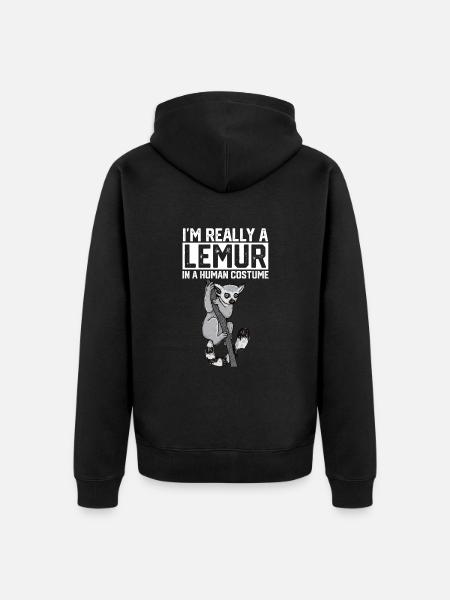 Lemur - Unisex Premium Organic Zip Hoodie - black