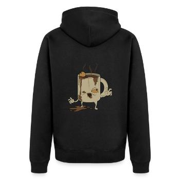 Monster Coffee - Unisex Premium Organic Zip Hoodie - black - Back - Nico (187cm)