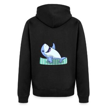 Yoga Hai - Unisex Premium Bio Zip Hoodie - Schwarz - Hinten - Nico (187cm)