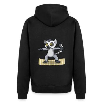 Yoga des lémuriens - Veste à capuche bio Premium Unisexe - noir - Dos - Nico (187cm)
