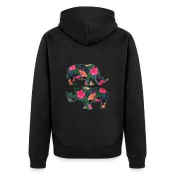 Rhinocéros - Veste à capuche bio Premium Unisexe - noir - Dos - Nico (187cm)