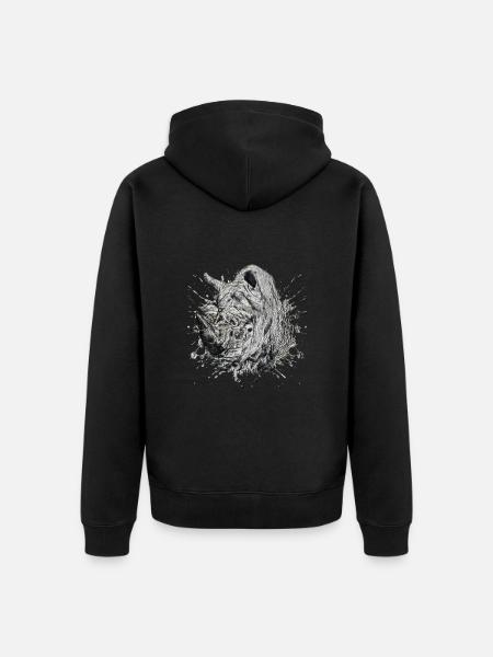Rhinoceros - Unisex Premium Organic Zip Hoodie - black