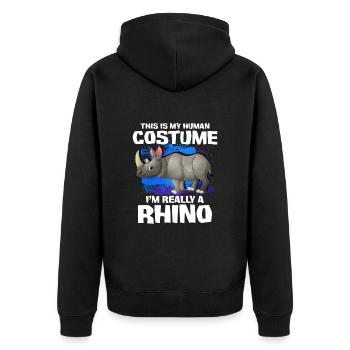 Rhinocéros - Veste à capuche bio Premium Unisexe - noir - Dos - Nico (187cm)