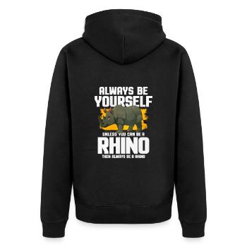 Rhinocéros - Veste à capuche bio Premium Unisexe - noir - Dos - Nico (187cm)