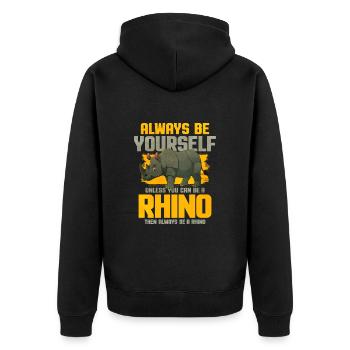 Rhinocéros - Veste à capuche bio Premium Unisexe - noir - Dos - Nico (187cm)