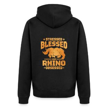 Rhinocéros - Veste à capuche bio Premium Unisexe - noir - Dos - Nico (187cm)