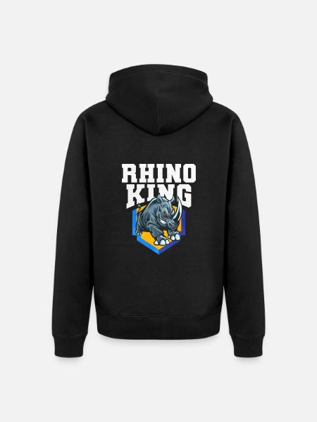 Rhinoceros - Unisex Premium Organic Zip Hoodie - black