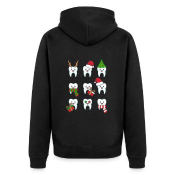 Zahn Zähne Zahnarzt Zahnmedizinische Angestellte - Unisex Premium Bio Zip Hoodie - Schwarz - Hinten - Nico (187cm)