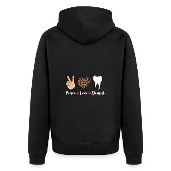 Zahn Zähne Zahnarzt Zahnmedizinische Angestellte - Unisex Premium Bio Zip Hoodie - Schwarz - Hinten - Nico (187cm)