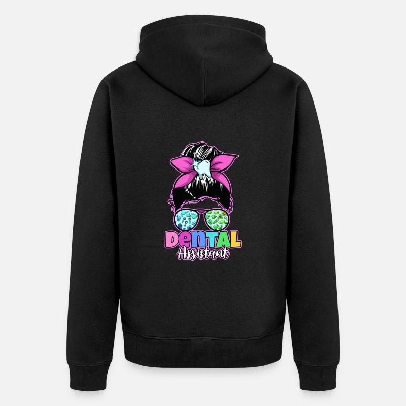 Dents dentaires Dentiste Dentiste - Veste à capuche bio Premium Unisexe - noir