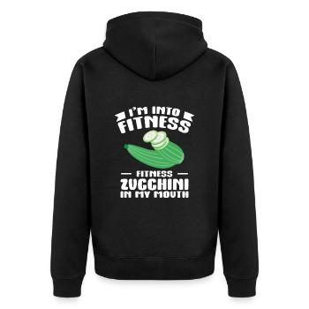 Courgette - Unisex Premium Organic Zip Hoodie - black - Back - Nico (187cm)
