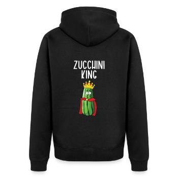 Courgette - Unisex Premium Organic Zip Hoodie - black - Back - Nico (187cm)