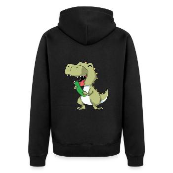 Courgette - Unisex Premium Organic Zip Hoodie - black - Back - Nico (187cm)