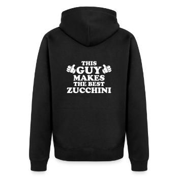 Courgette - Unisex Premium Organic Zip Hoodie - black - Back - Nico (187cm)