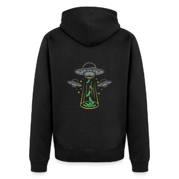 Courgette - Unisex Premium Organic Zip Hoodie - black - Back - Nico (187cm)