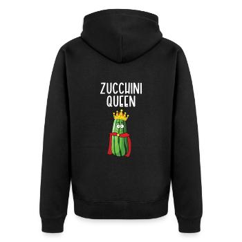 Courgette - Unisex Premium Organic Zip Hoodie - black - Back - Nico (187cm)