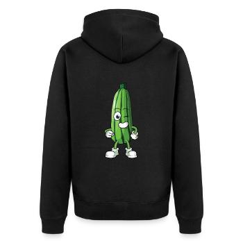 Courgette - Unisex Premium Organic Zip Hoodie - black - Back - Nico (187cm)