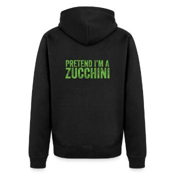 Courgette - Unisex Premium Organic Zip Hoodie - black - Back - Nico (187cm)