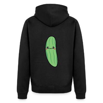 Courgette - Unisex Premium Organic Zip Hoodie - black - Back - Nico (187cm)