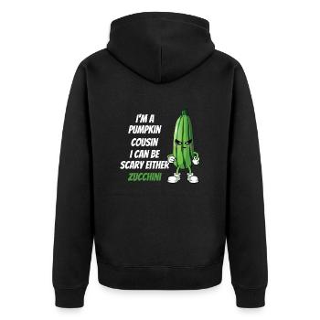 Courgette - Unisex Premium Organic Zip Hoodie - black - Back - Nico (187cm)