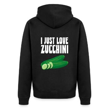 Courgette - Unisex Premium Organic Zip Hoodie - black - Back - Nico (187cm)