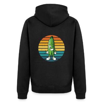 Courgette - Unisex Premium Organic Zip Hoodie - black - Back - Nico (187cm)