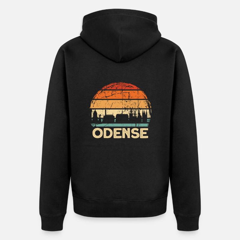 Odense - Unisex Premium Bio Zip Hoodie - Schwarz