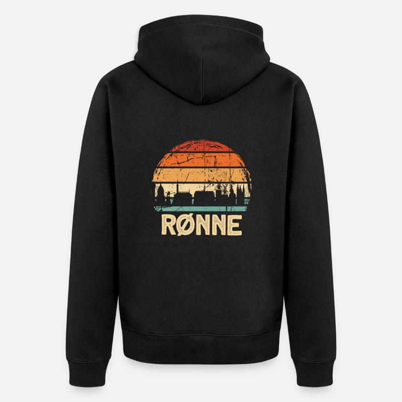Rønne - Unisex Premium Bio Zip Hoodie - Schwarz