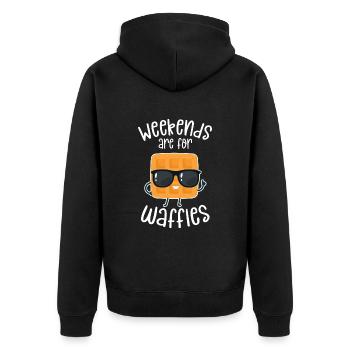 Les week-ends sont pour les gaufres - Veste à capuche bio Premium Unisexe - noir - Dos - Nico (187cm)