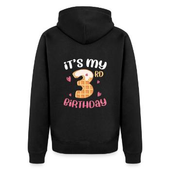 Gaufre du 3e anniversaire - Veste à capuche bio Premium Unisexe - noir - Dos - Nico (187cm)