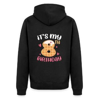 Gaufre du 8e anniversaire - Veste à capuche bio Premium Unisexe - noir - Dos - Nico (187cm)