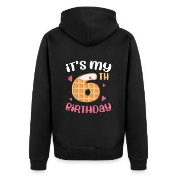 Gaufre du 6e anniversaire - Veste à capuche bio Premium Unisexe - noir - Dos - Nico (187cm)