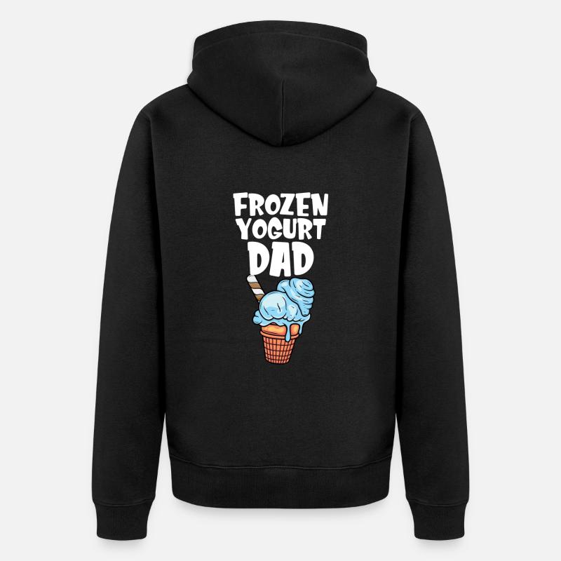 Frozen Yogurt Dad - Unisex Premium Bio Zip Hoodie - Schwarz