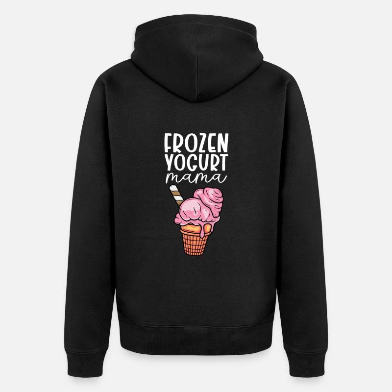 Frozen Yogurt Mama - Unisex Premium Bio Zip Hoodie - Schwarz