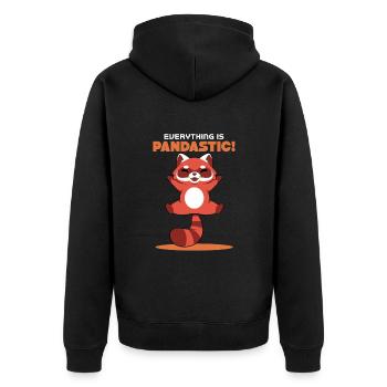 Alles ist pandastisch - Unisex Premium Bio Zip Hoodie - Schwarz - Hinten - Nico (187cm)