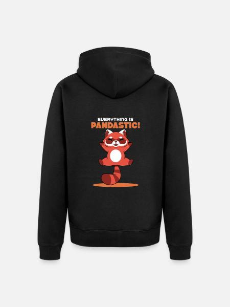 Everything is pandastic - Unisex Premium Organic Zip Hoodie - black
