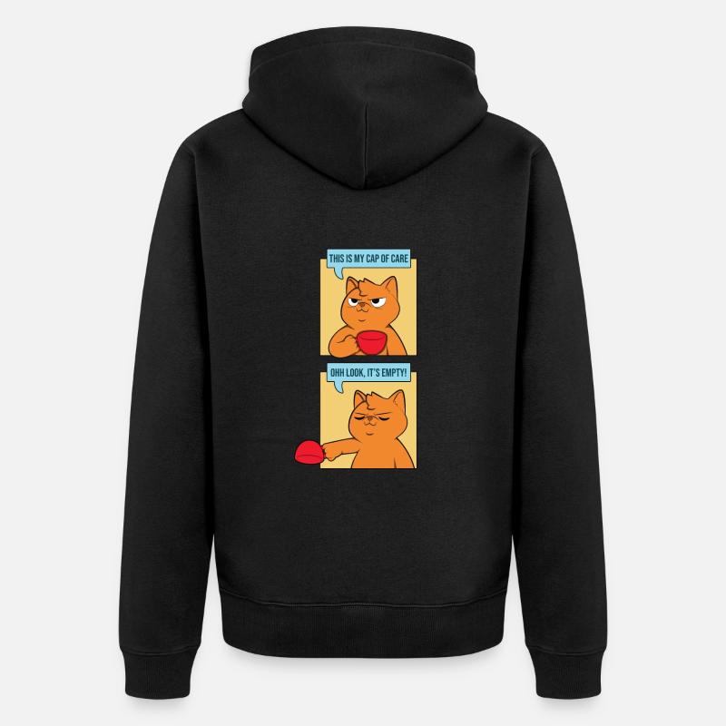 Katze - Unisex Premium Bio Zip Hoodie - Schwarz