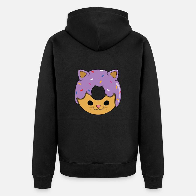 Donut de chat - Veste à capuche bio Premium Unisexe - noir