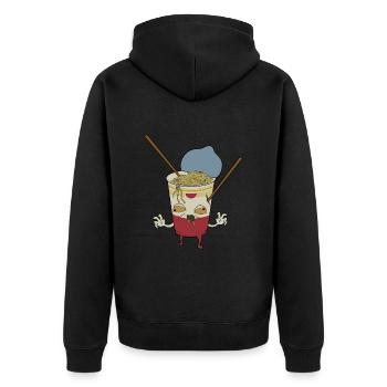 Zombie Ramen - Unisex Premium Bio Zip Hoodie - Schwarz - Hinten - Nico (187cm)