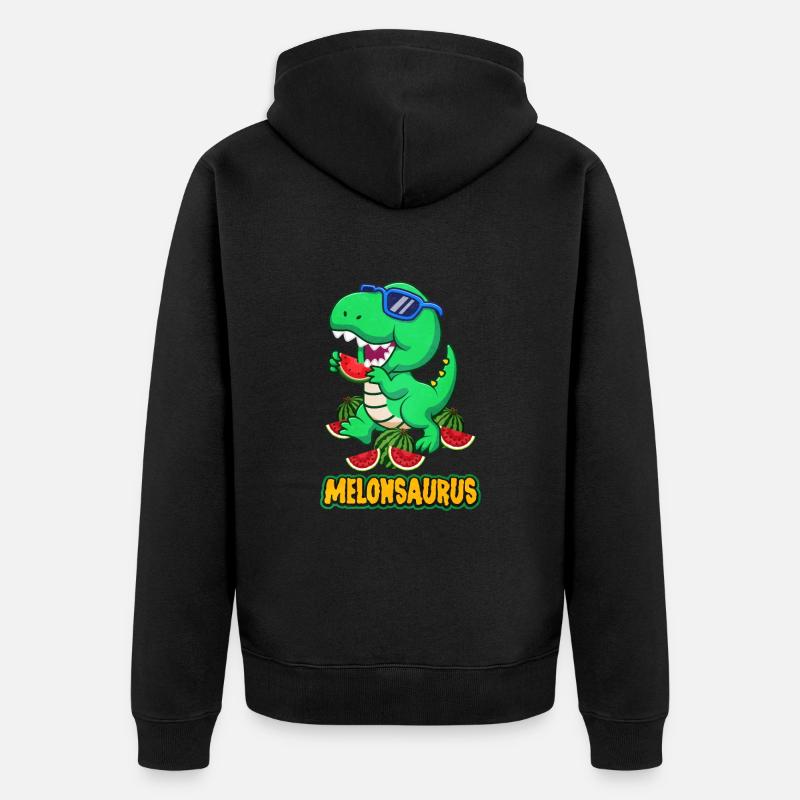 Wassermelone - Unisex Premium Bio Zip Hoodie - Schwarz