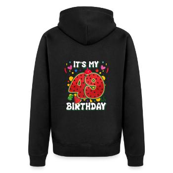 49e anniversaire Pastèque - Veste à capuche bio Premium Unisexe - noir - Dos - Nico (187cm)