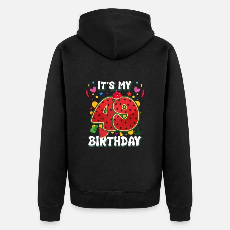 49e anniversaire Pastèque - Veste à capuche bio Premium Unisexe - noir