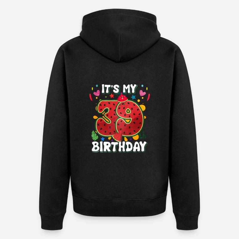 39e anniversaire Pastèque - Veste à capuche bio Premium Unisexe - noir