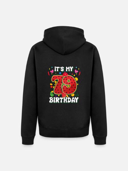 79e anniversaire pastèque - Veste à capuche bio Premium Unisexe - noir