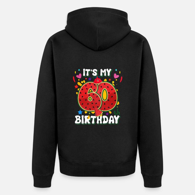 60e anniversaire Pastèque - Veste à capuche bio Premium Unisexe - noir