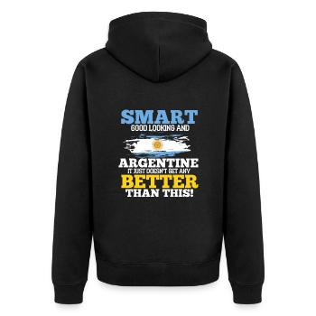 Argentine - Veste à capuche bio Premium Unisexe - noir - Dos - Nico (187cm)