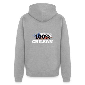 Chile - Unisex Premium Bio Zip Hoodie - Grau meliert - Hinten - Nico (187cm)