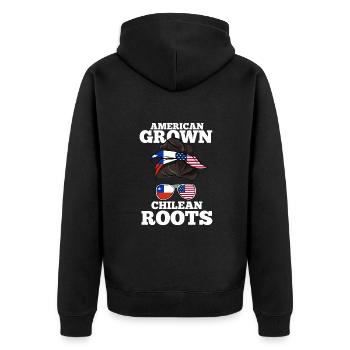 Chile - Unisex Premium Organic Zip Hoodie - black - Back - Nico (187cm)