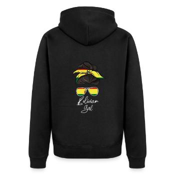 Bolivie - Veste à capuche bio Premium Unisexe - noir - Dos - Nico (187cm)
